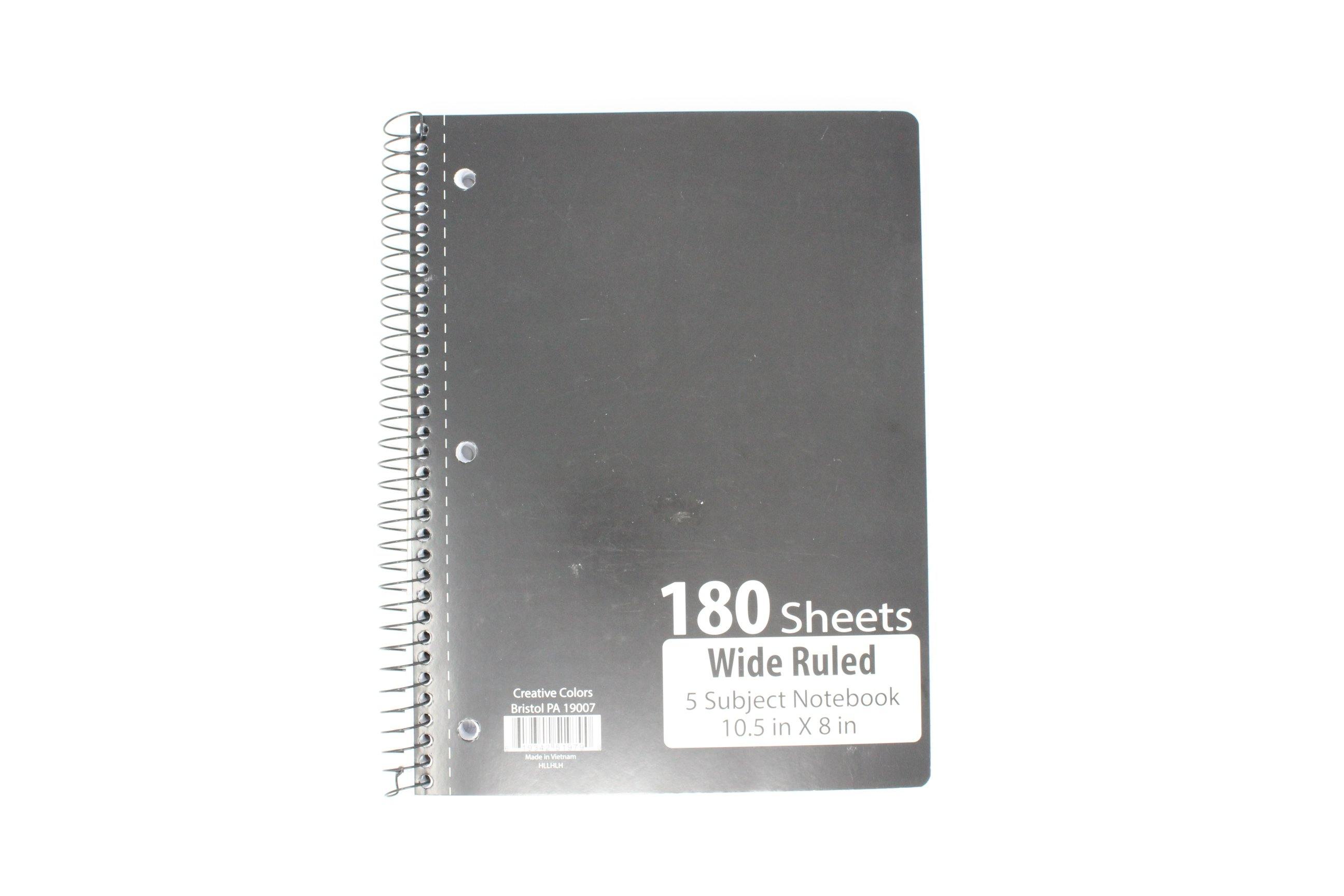 8.0 x 10.5 Left-Handed Wide Ruled Spiral Logo Notebook