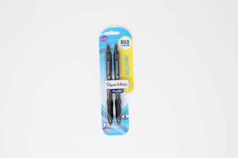 Profile Ballpoint Pens 2 ct 1.4 mm Bold Point Pens, Black only - KB School Supply