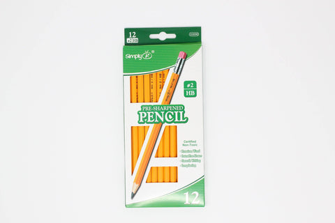 Simply A+ Pre-Sharpened Pencil, 12 ct, HB #2, - KB School Supply